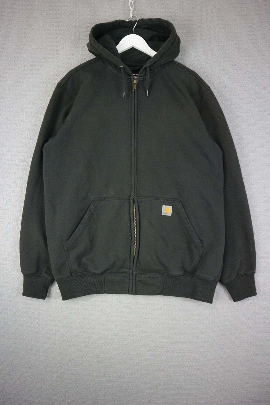 Carhartt Cotton Zip Up Hoodie Mens Black Large Tall Loose Fit Pull Up Hoodie
